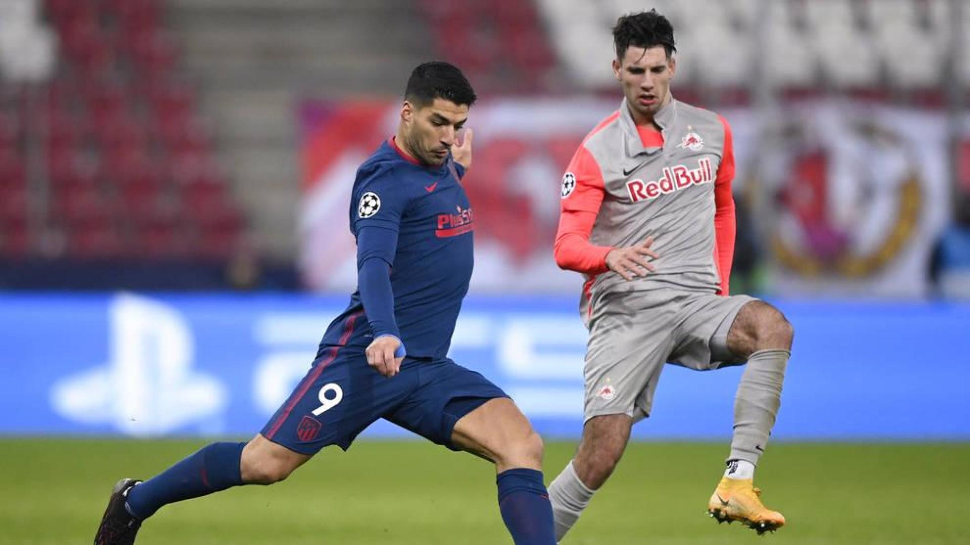 Luis Suárez, en un momento del partido contra el Salzburgo
