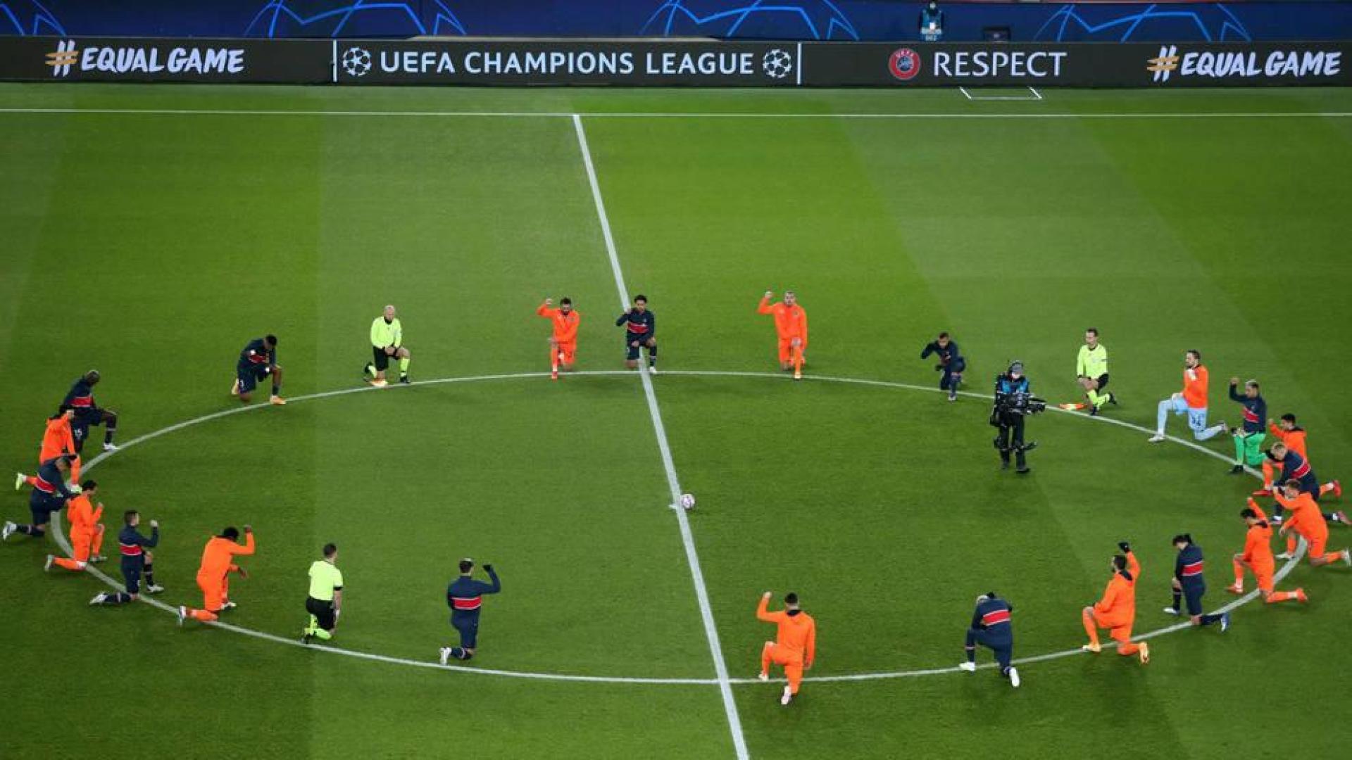 PSG-Estambul, protesta contra el racismo y goleada de Neymar y Mbappé