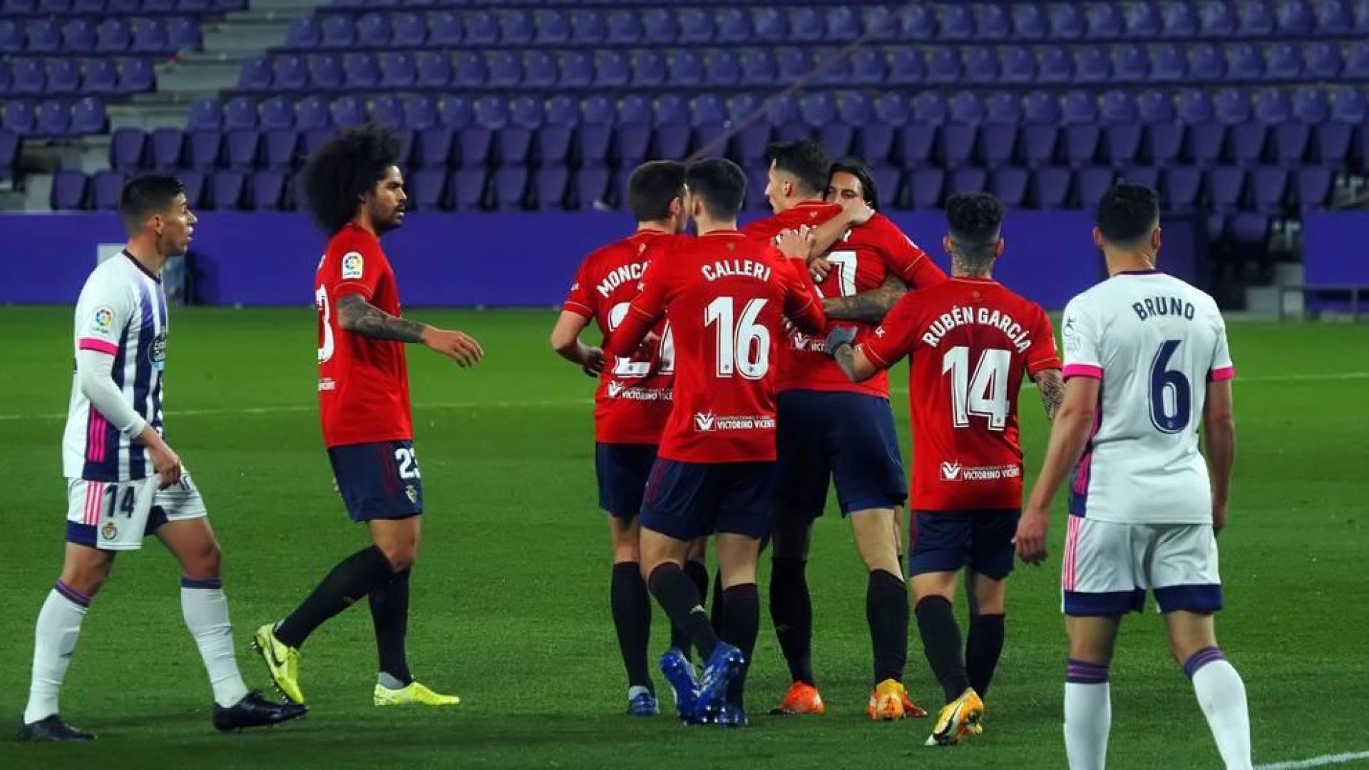 Puntuación de los jugadores de Osasuna contra el Valladolid