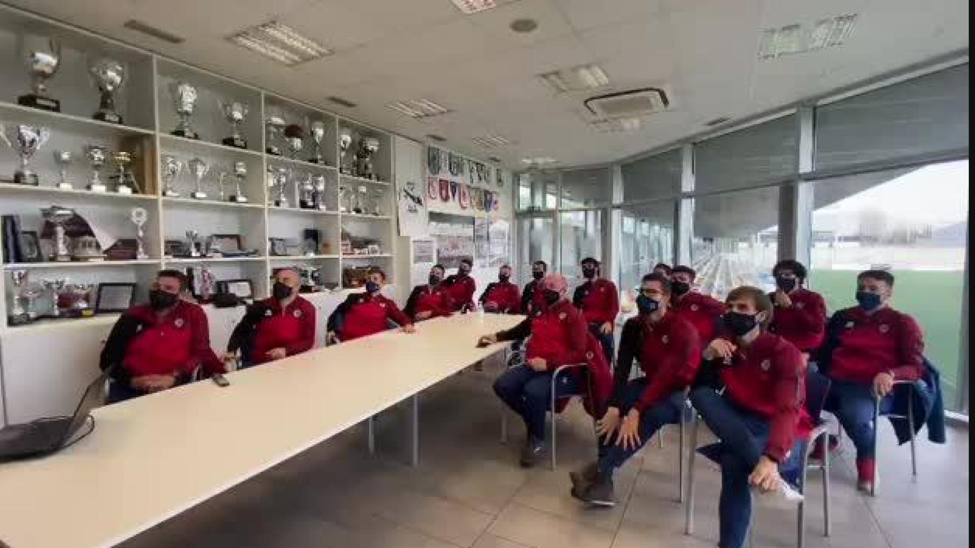 Celebración en la Mutilvera tras conocer el sorteo de Copa del Rey
