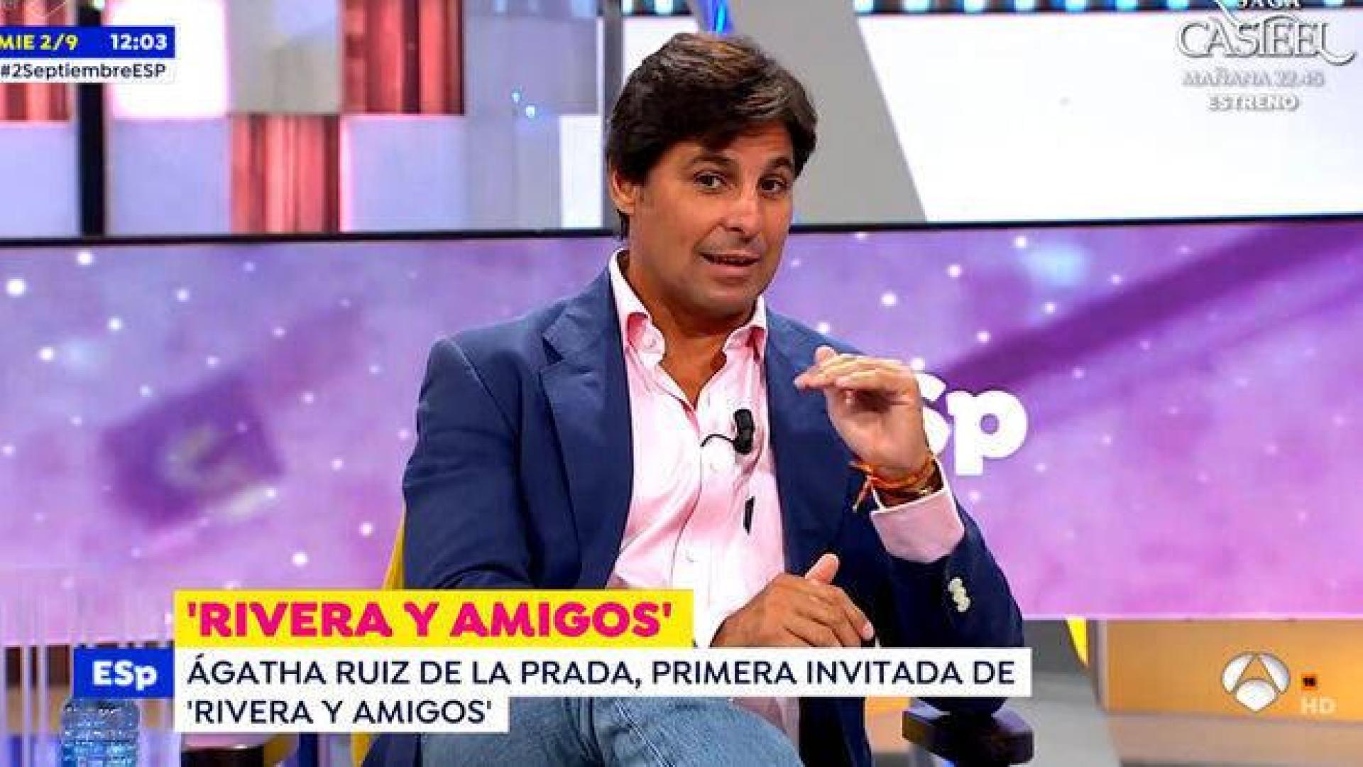 El torero Fran Rivera, durante su estreno como entrevistador en 'Espejo Público'