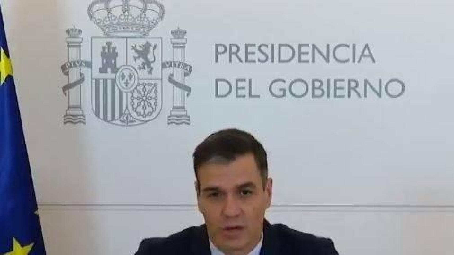 Pedro Sánchez, durante su mensaje a las misiones en el exterior.
