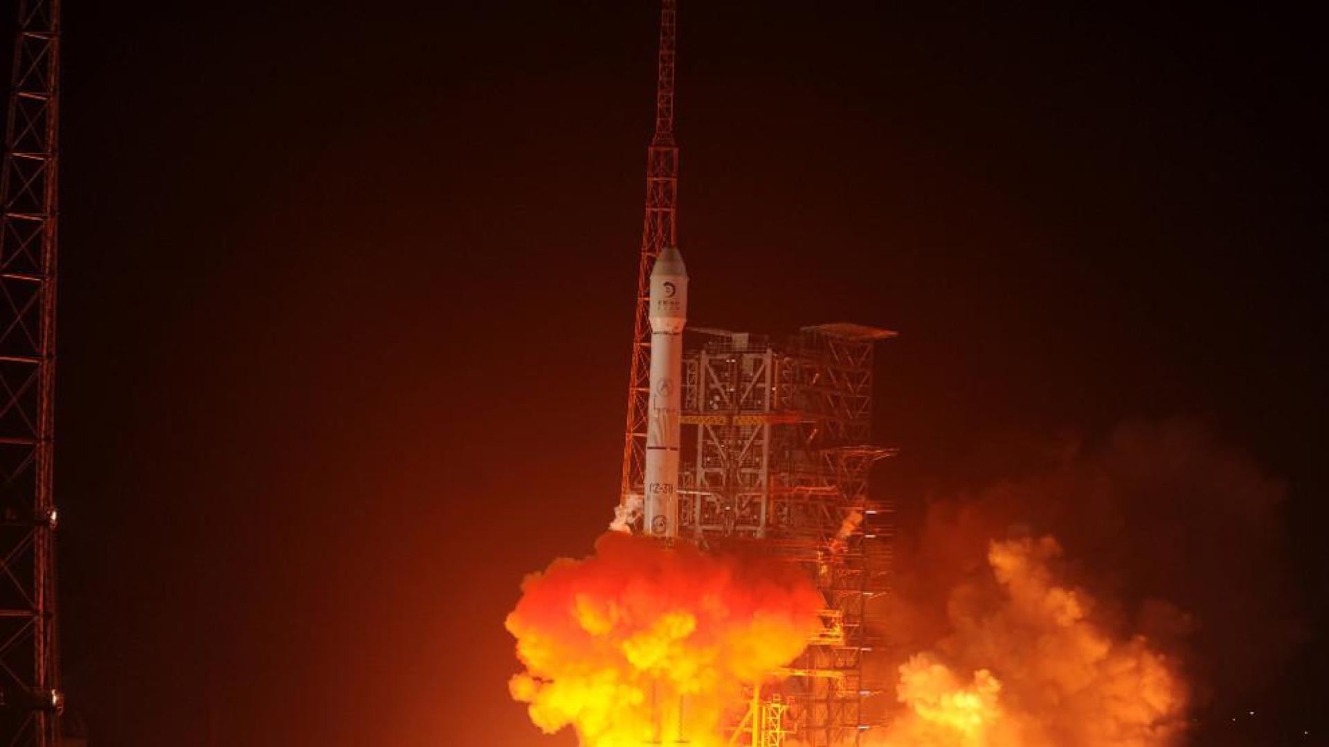 La sonda china Chang E 3, en el momento de su lanzamiento.