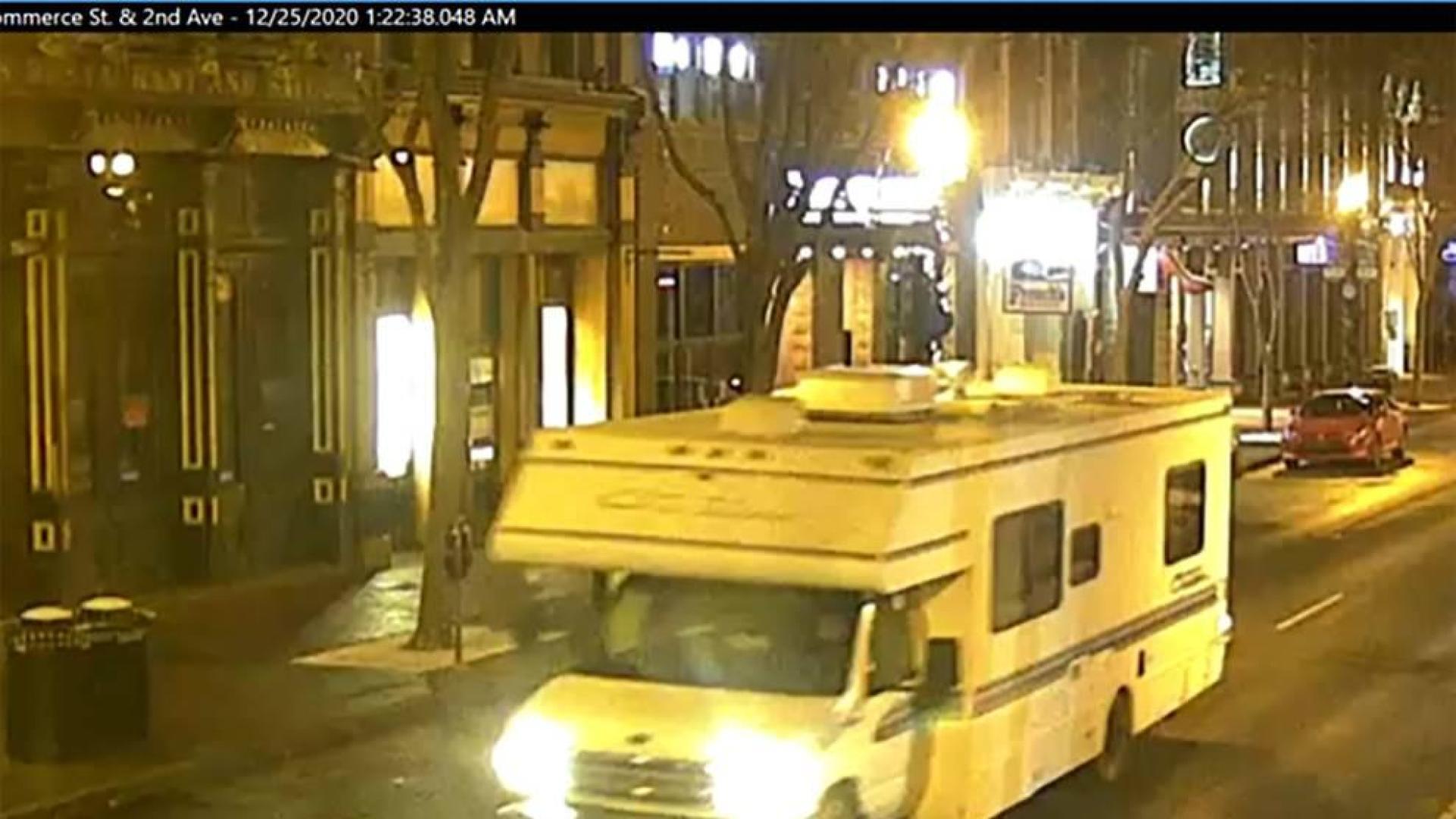 Autocaravana utilizada para un atentado con bomba en Nashville, Tennessee, Estados Unidos.