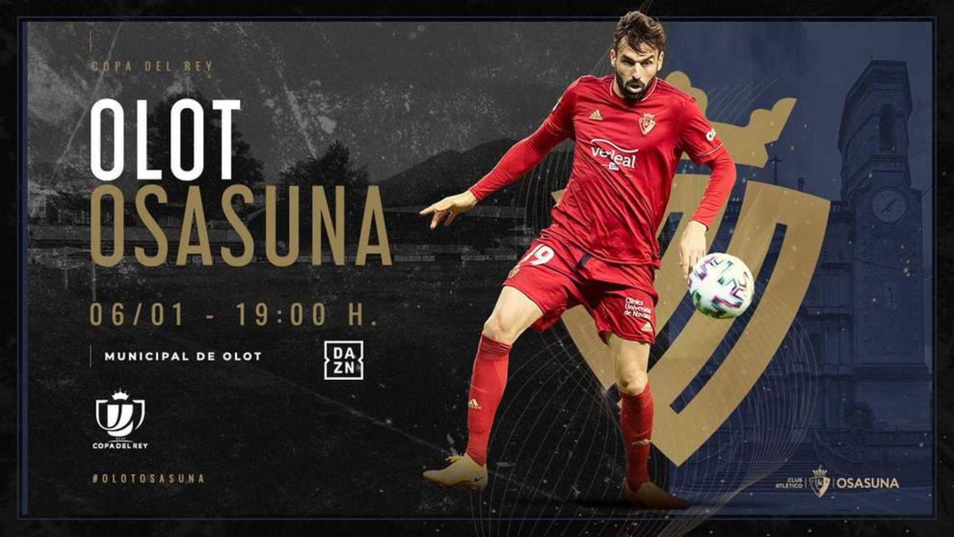 Anuncio de Osasuna del partido ante el Olot.