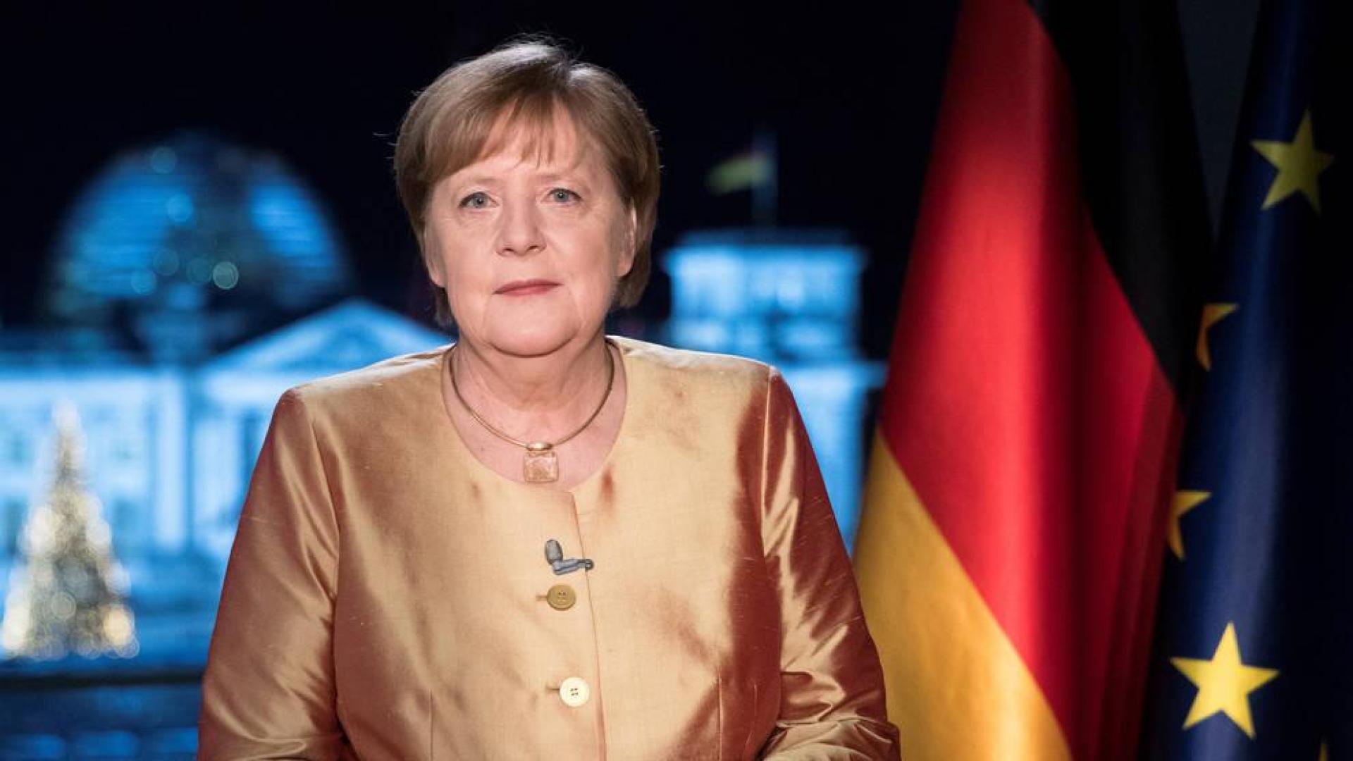 La canciller de Alemania, Angela Merkel, en su tradicional discurso de Año Nuevo