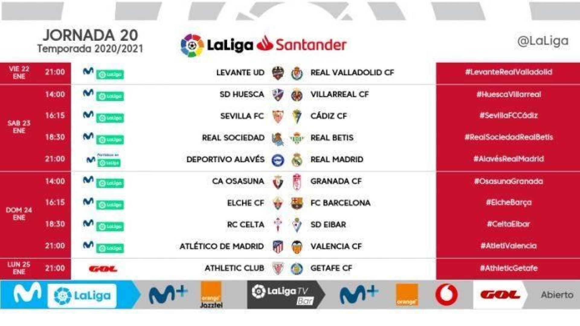 Osasuna recibirá al Granada en El Sadar el domingo 24 de enero a las 14 horas