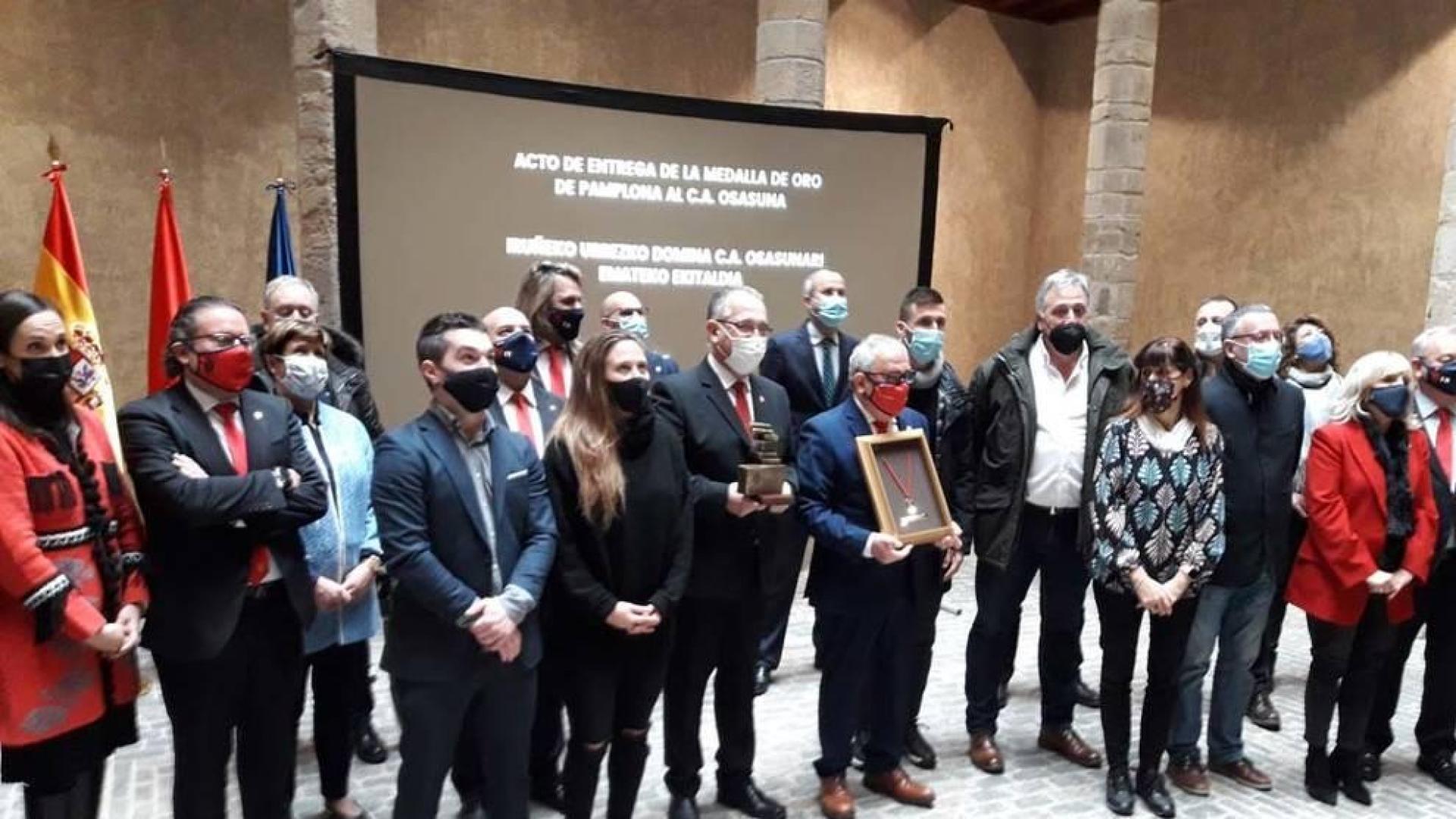Osasuna recibe la Medalla de Oro de Pamplona como "orgulloso embajador"