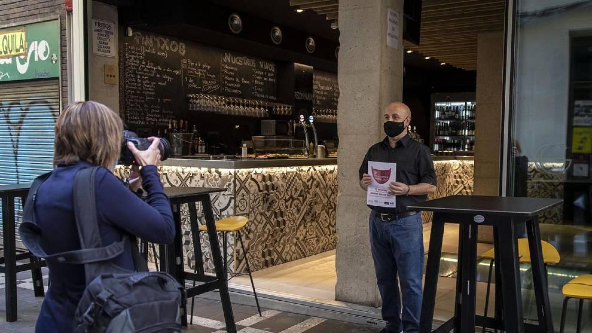Los bares protestan por la situación de la hostelería ante la pandemia