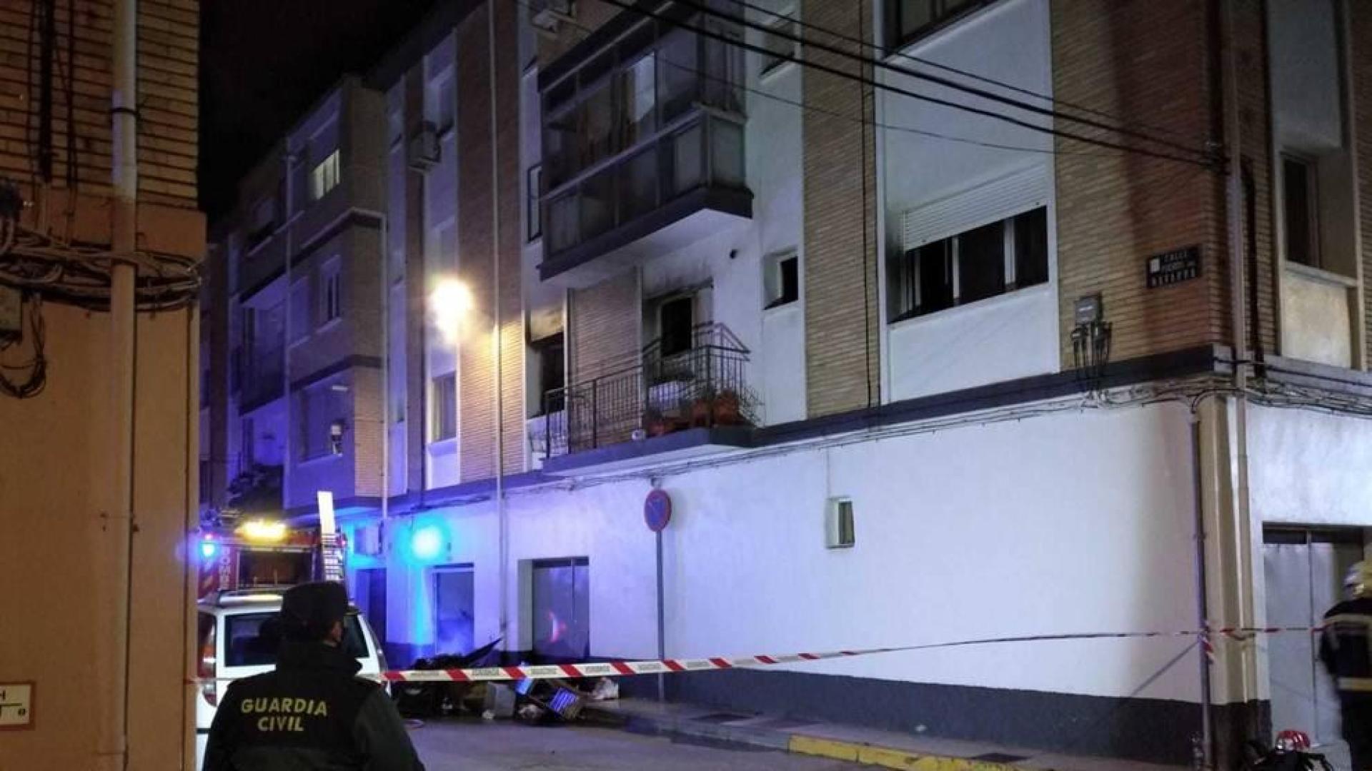 Vivienda de Marcilla en la que se ha producido el incendio