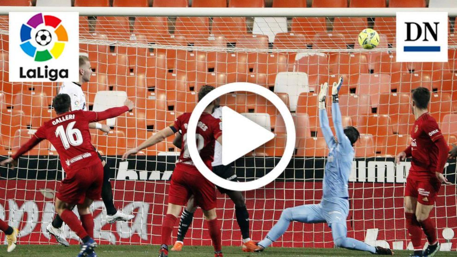Resumen del Valencia 1-1 Osasuna en vídeo: gol de Jonathan Calleri (0-1)
