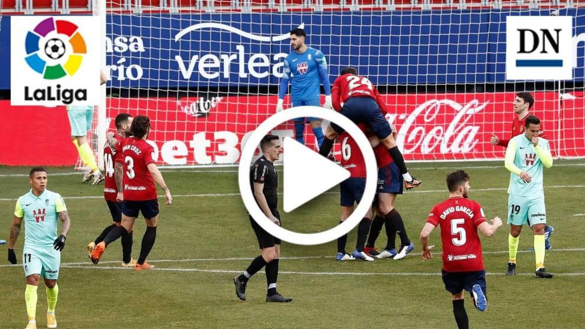 Resumen del Osasuna 3-1 Granada en vídeo: gol de Moncayola (3-1)