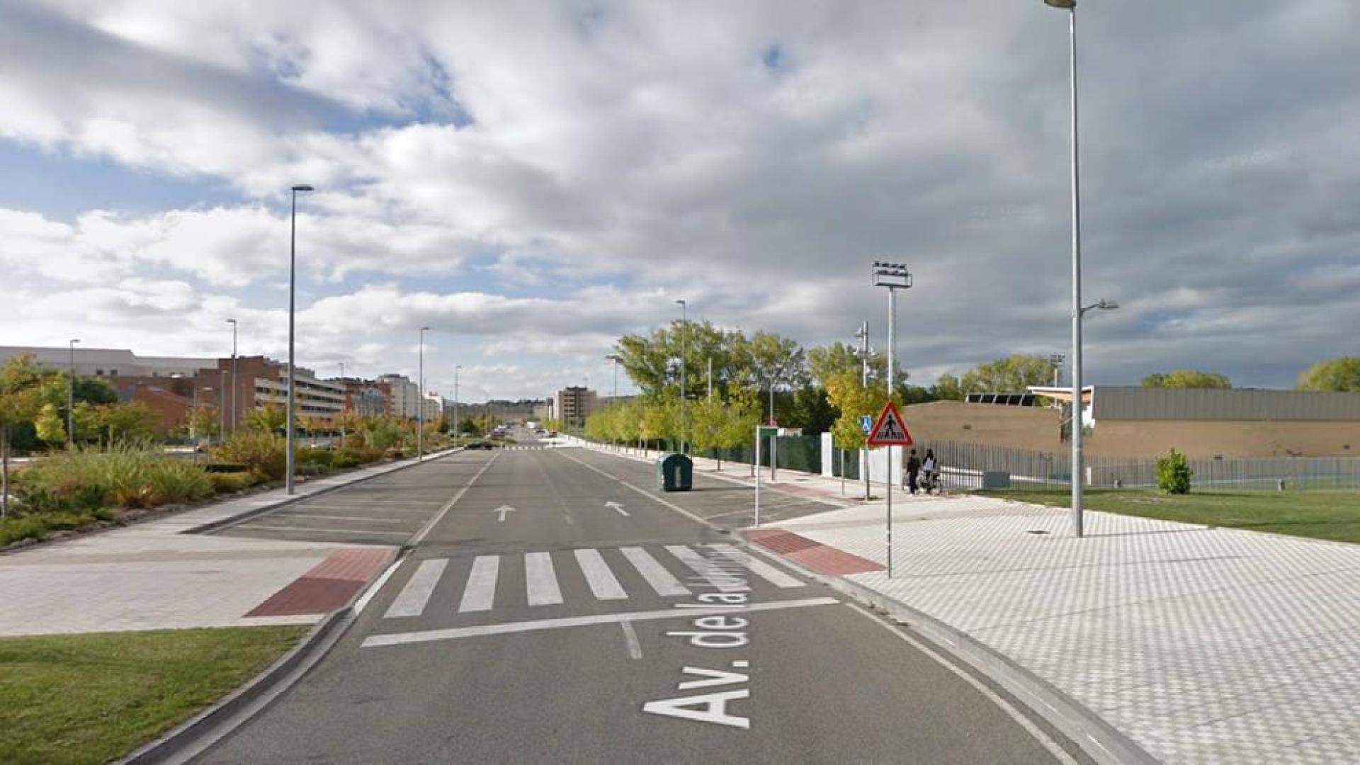 Paso de cebra en la avenida de la Unión Europea en Sarriguren.