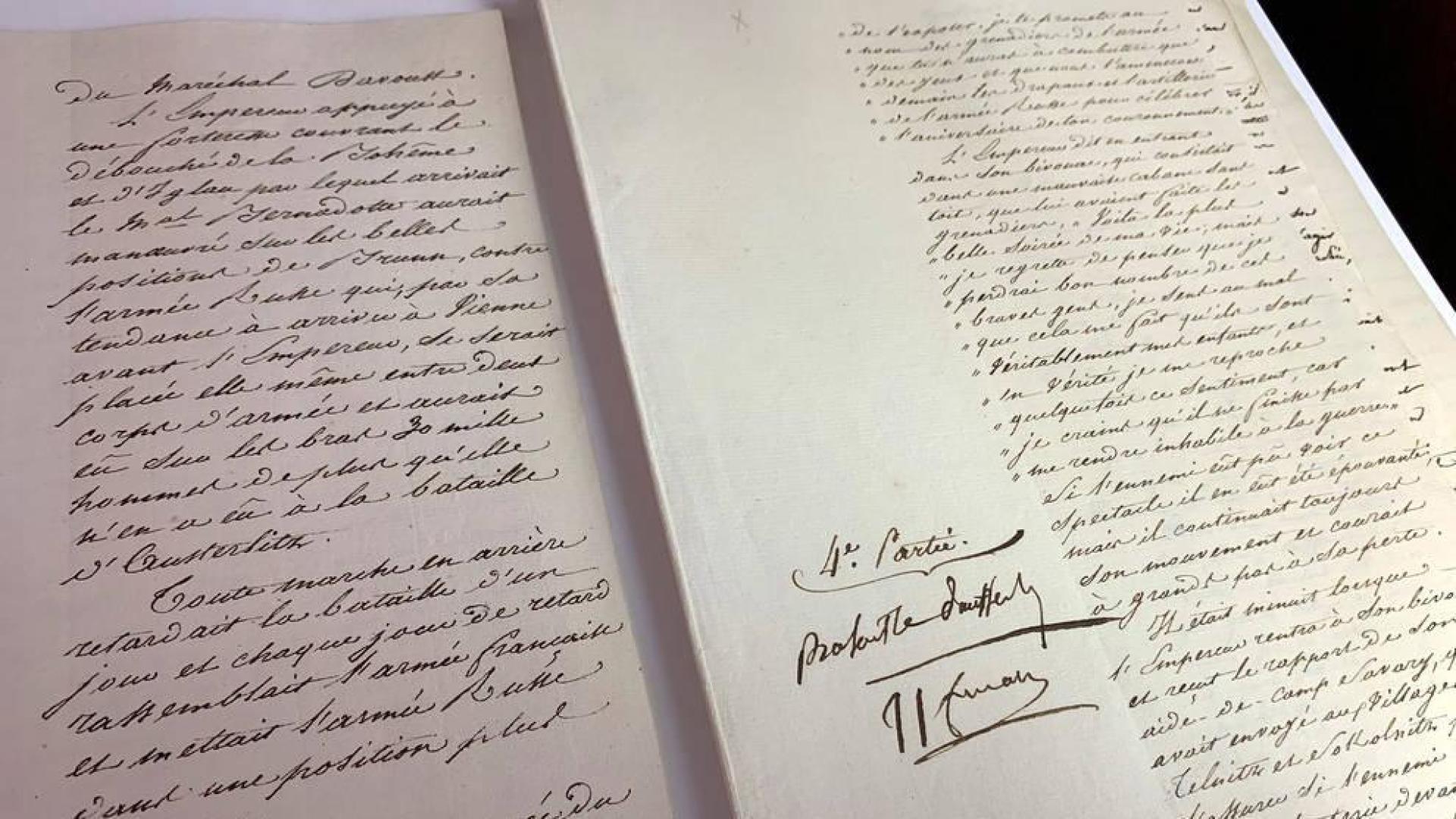 Un manuscrito de Napoleón sobre Austerlitz, a la venta por un millón de euros