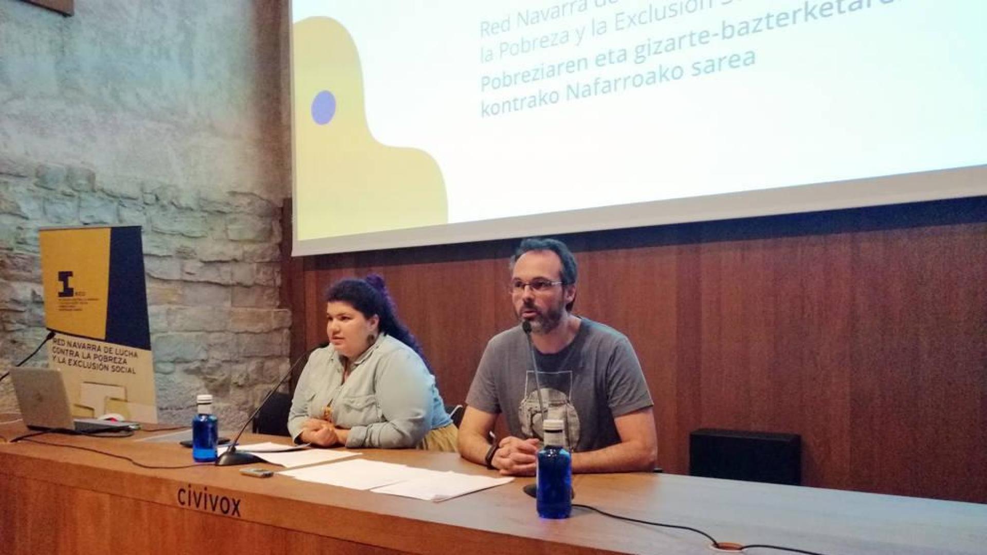 Representantes de la Red Navarra de Lucha contra la Pobreza.
