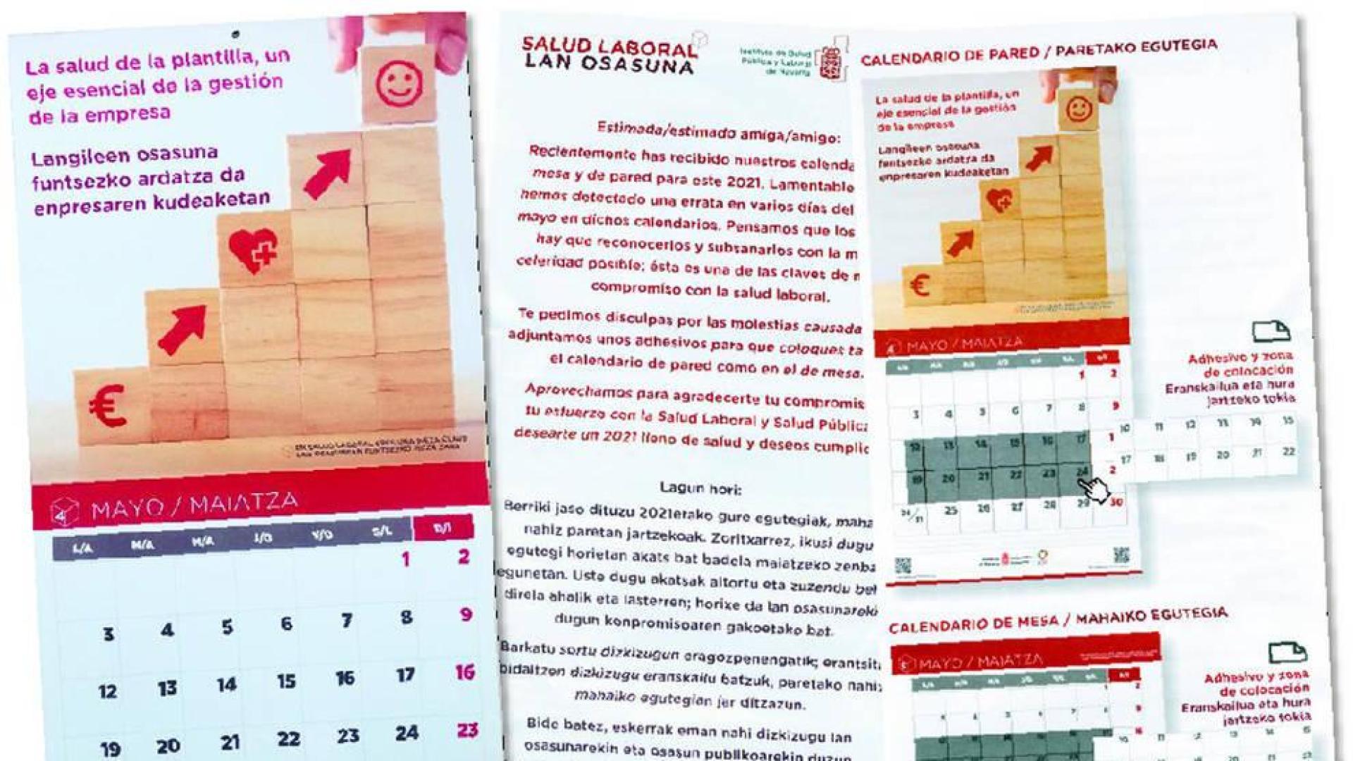 Pegatinas para corregir 12.000 calendarios
