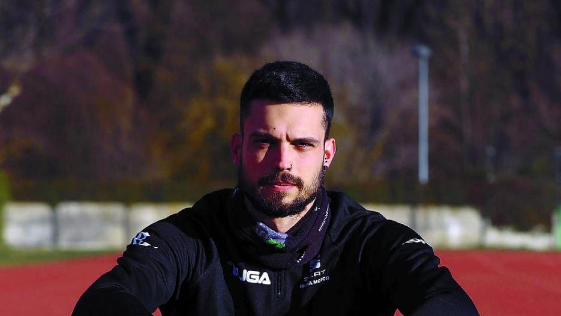 Iñigo Pérez Urretavizcaya, este lunes por la tarde en las pistas de El Soto de Burlada.