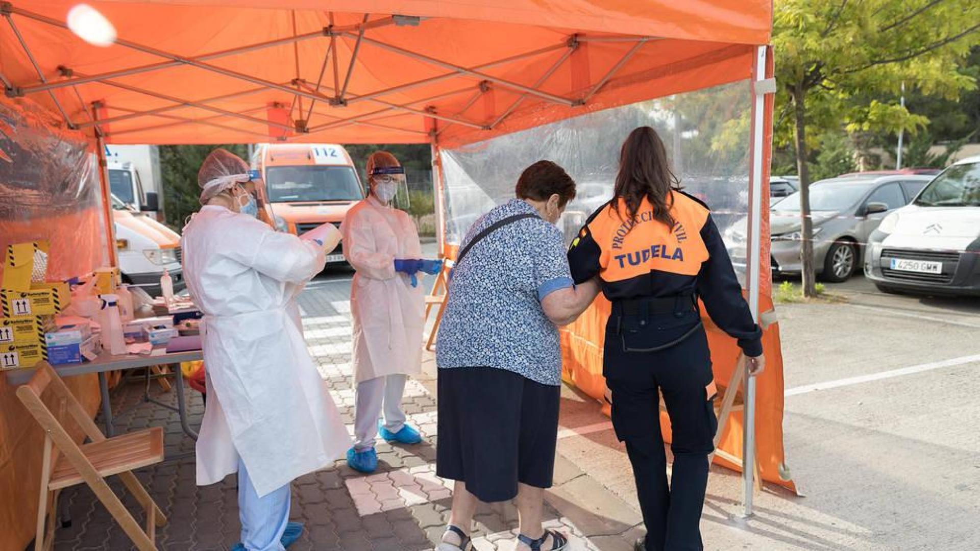 Cribado de ciudadanos con pruebas PCR en Tudela.