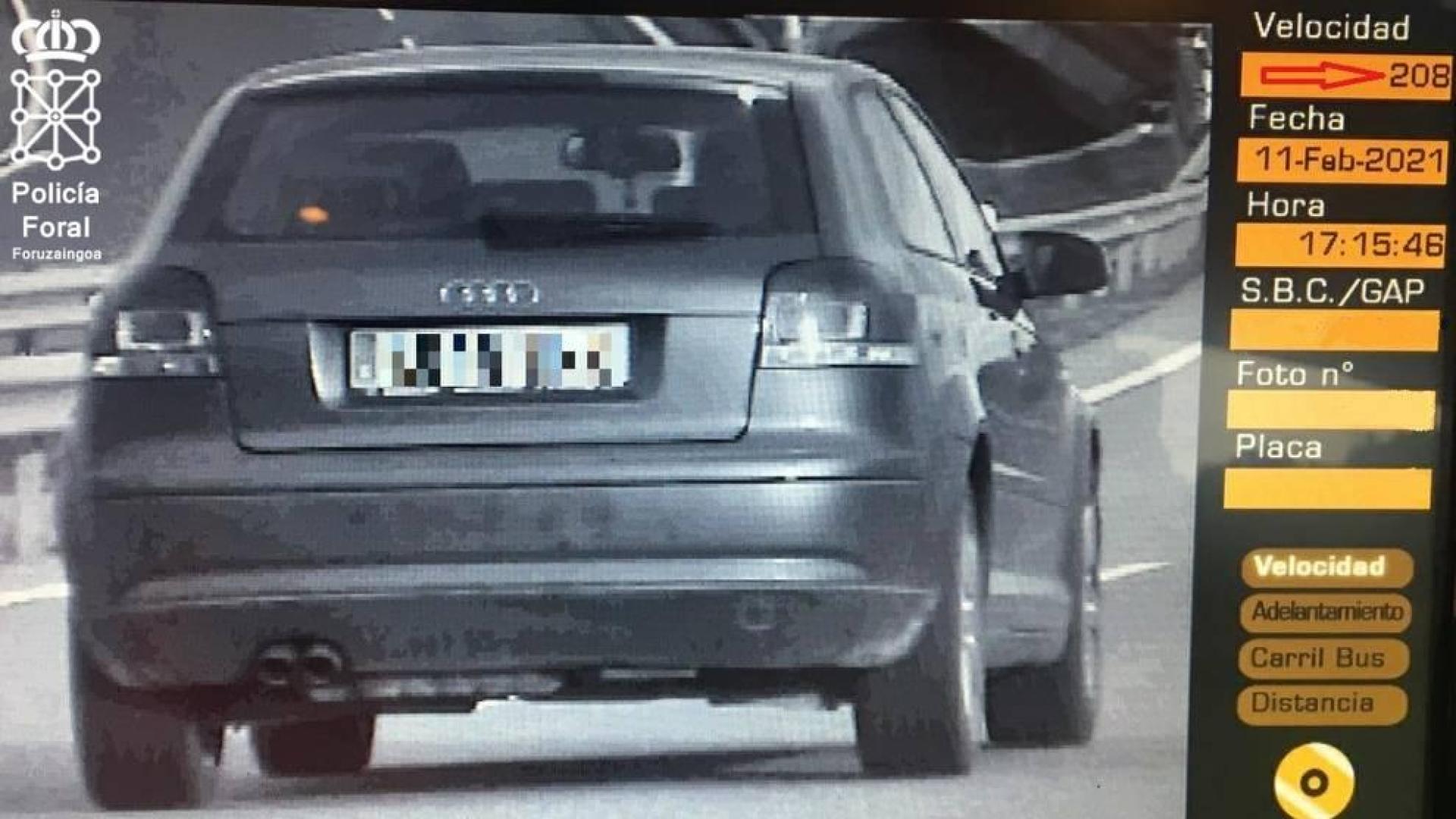 Interceptado un conductor en Zizur a 208 km/h que dio positivo en dos drogas
