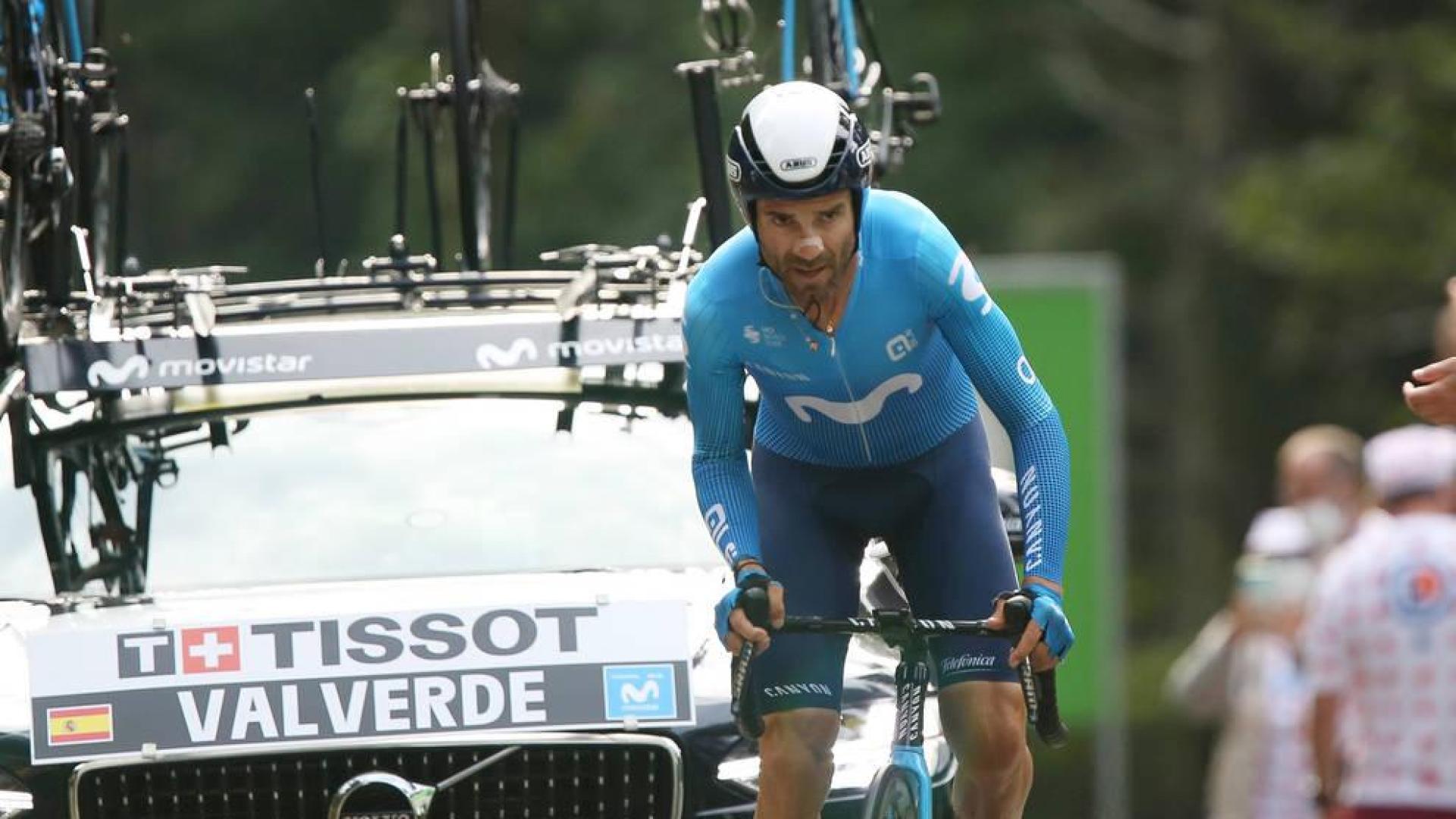 Alejandro Valverde, durante la última contrarreloj del Tour de Francia 2020
