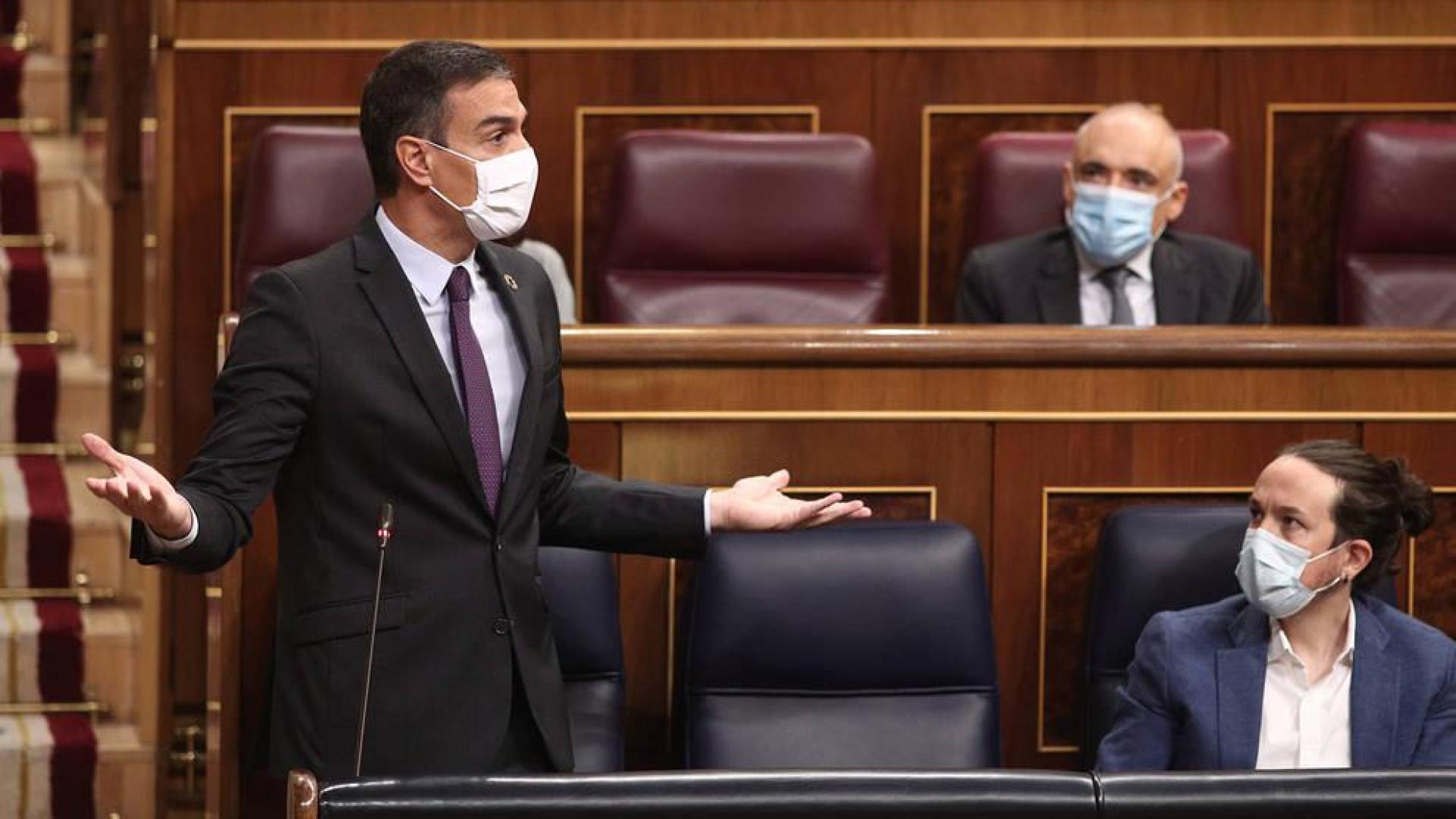 Pedro Sánchez, en la sesión de control en el Congreso.