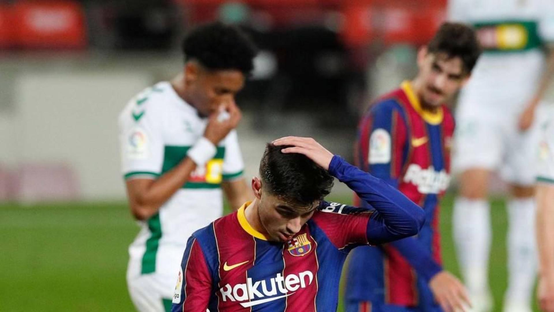 Pedri se pierde el partido de El Sadar por una lesión en el sóleo