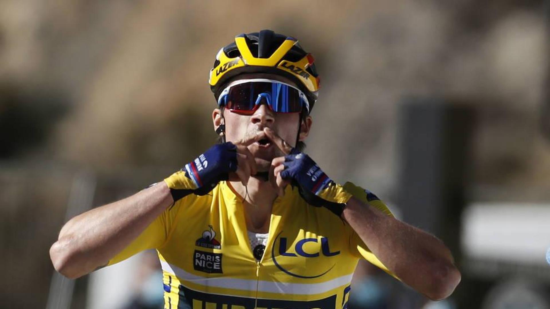 Roglic entra en meta en Valdeblore La Colmiane.
