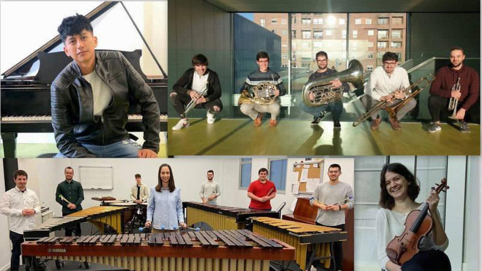 Foto de familia del quinto concierto del ciclo 'Jóvenes Intérpretes' del Conservatorio Superior.