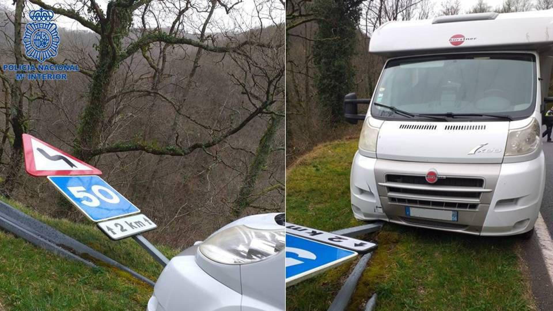 Un atendido por la Policía Nacional tras sufrir un accidente con su autocaravana