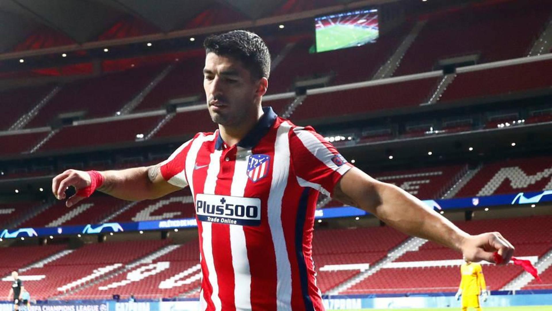 Luis Suárez, en el encuentro ante el Salzburgo en el Wanda.