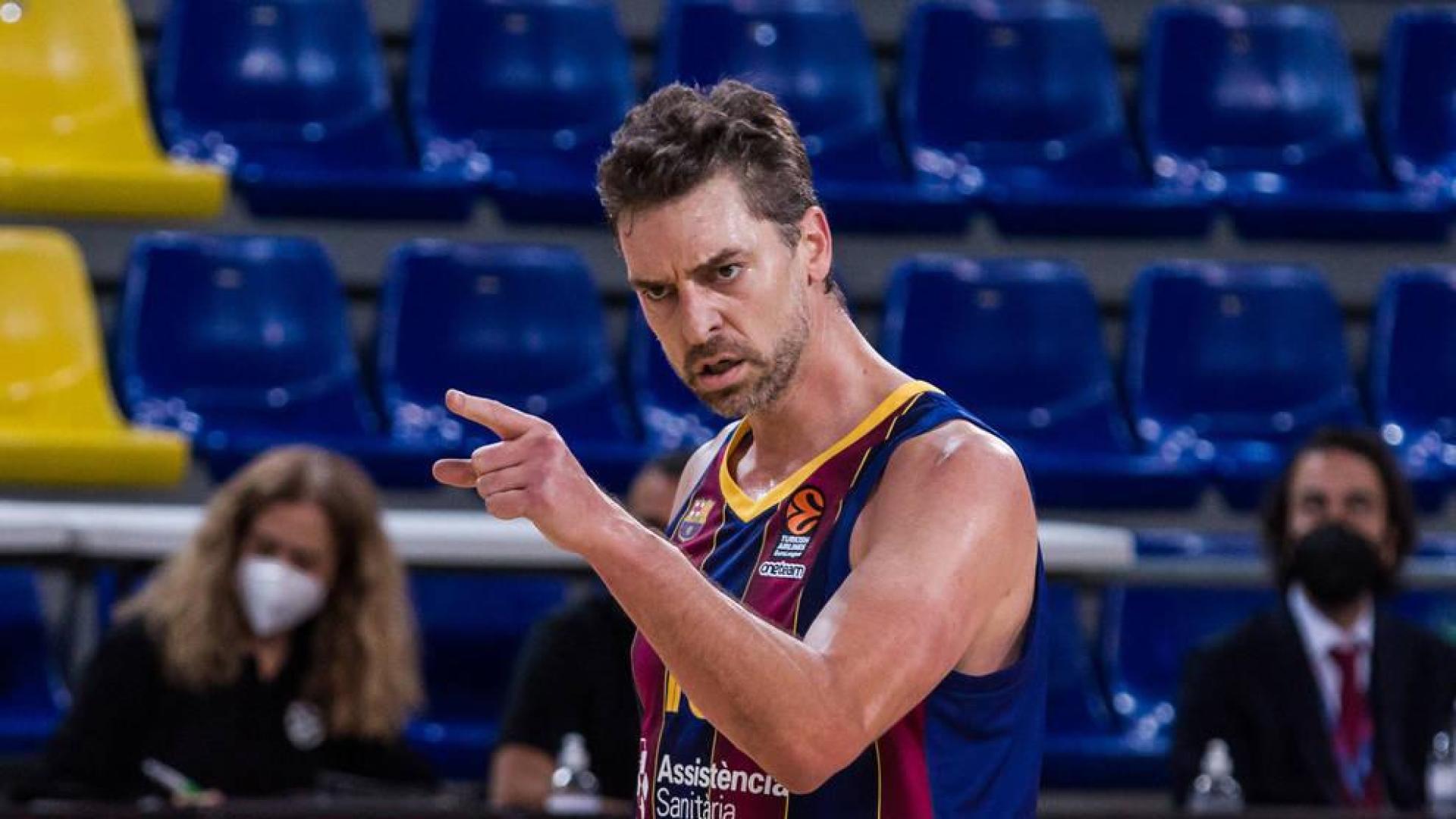 Pau Gasol disputó ante el Bayern en la Euroliga sus primeros minutos con la camiseta del Barça