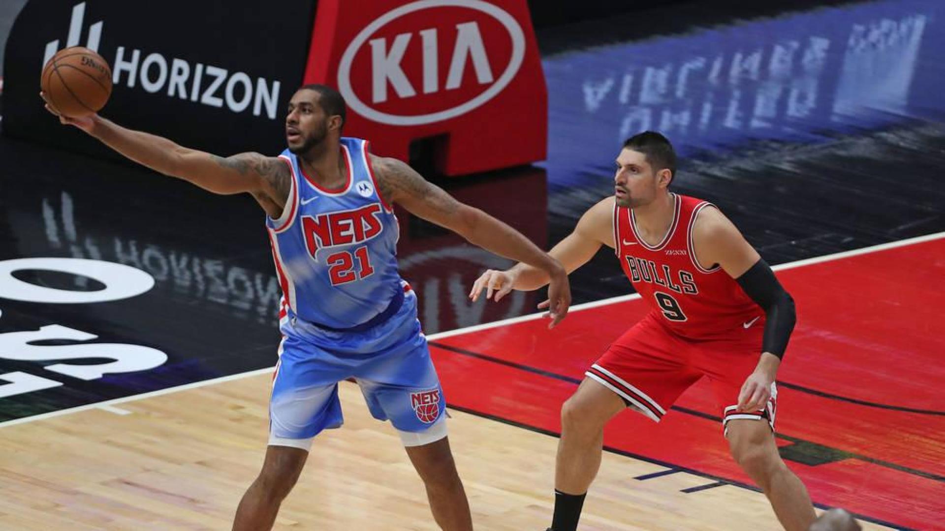 LaMarcus Aldridge, con la camiseta de los Nets.