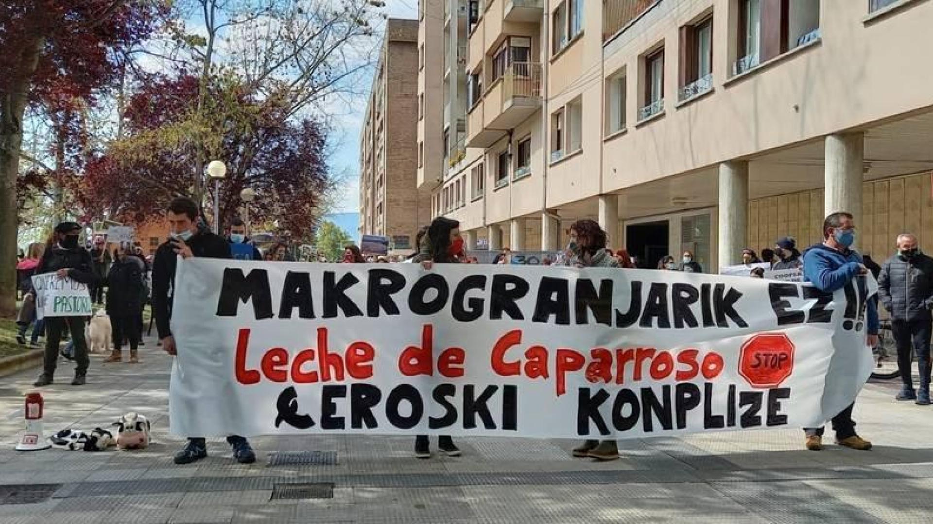 Una concentración en Pamplona exige la paralización de las macrogranjas