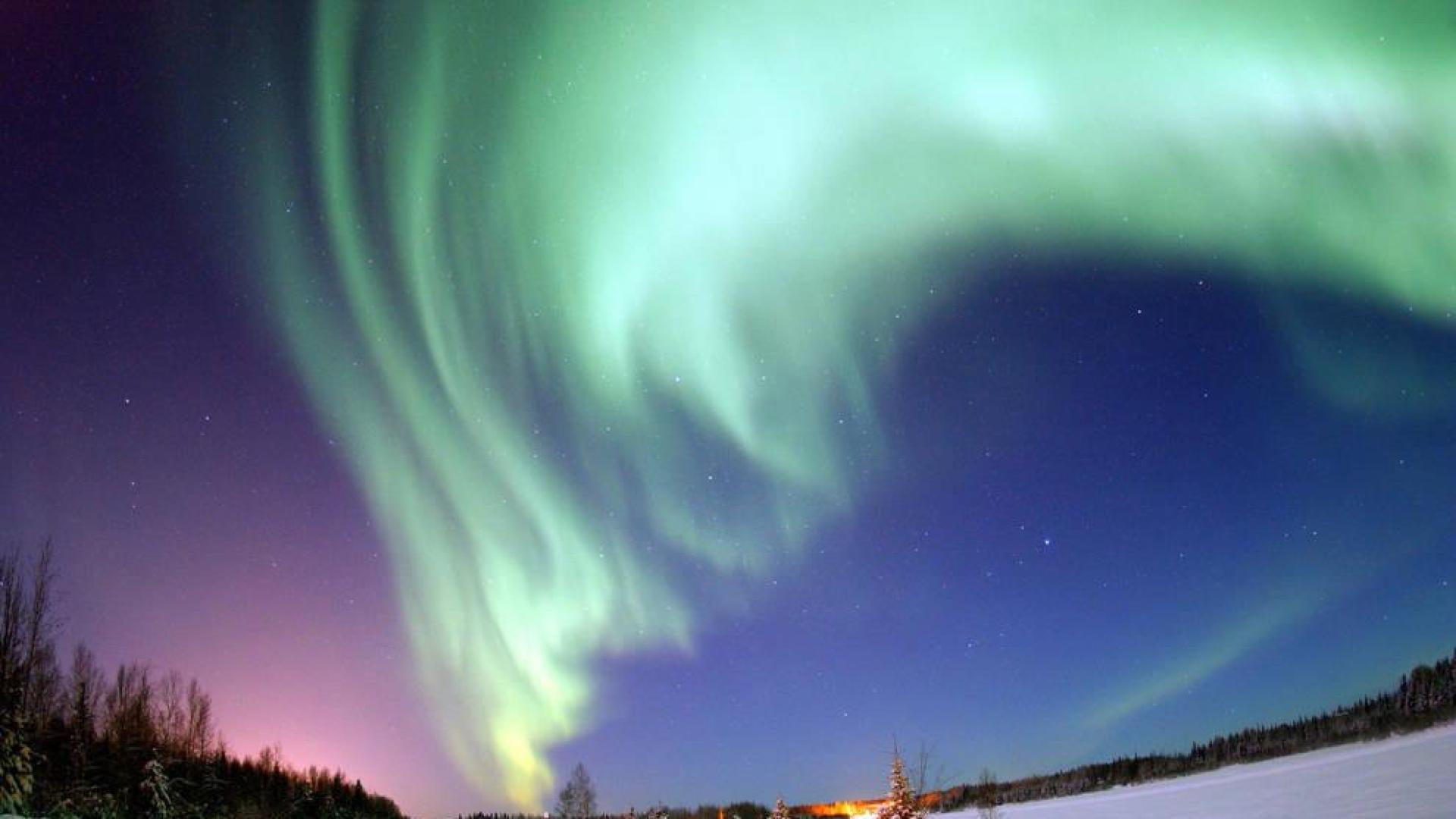 Aurora boreal en Alaska