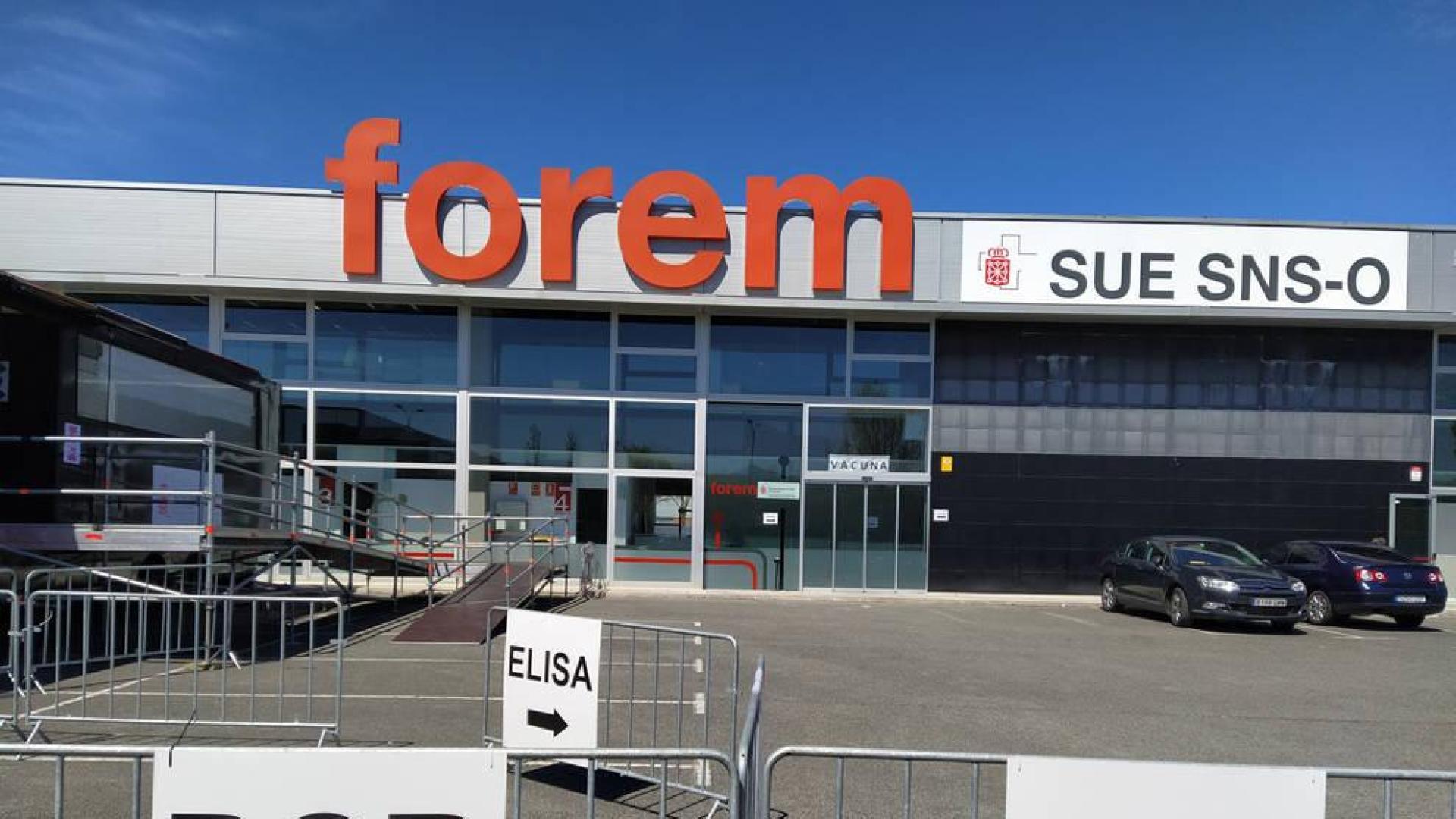Espacio de Forem en Mutilva, donde el Gobierno de Navarra realiza pruebas de PCR y Elisa