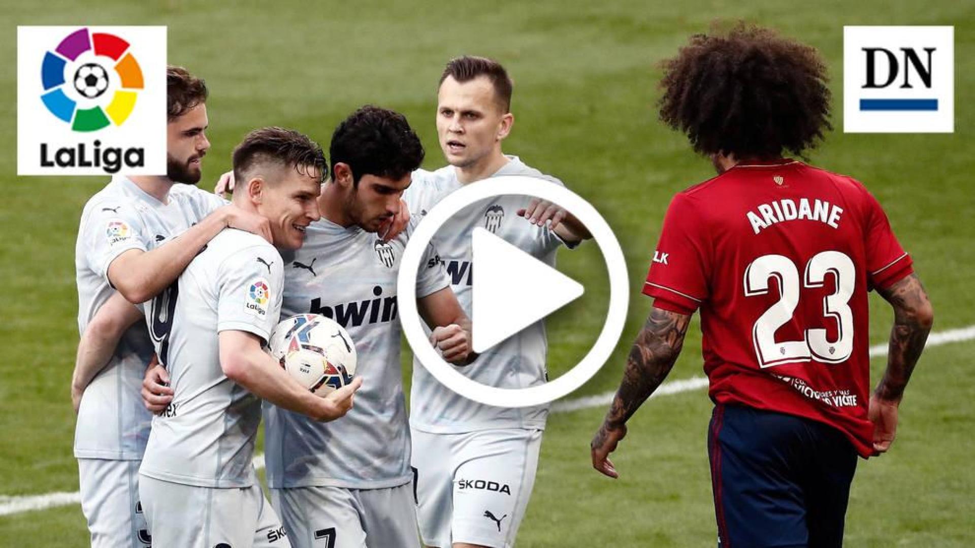 Resumen del Osasuna 3-1 Valencia en vídeo: gol de Gameiro (1-1)
