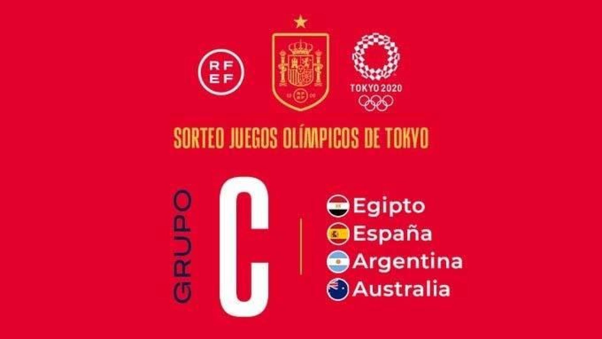 España, en el grupo C con Argentina, Egipto y Australia en Tokio