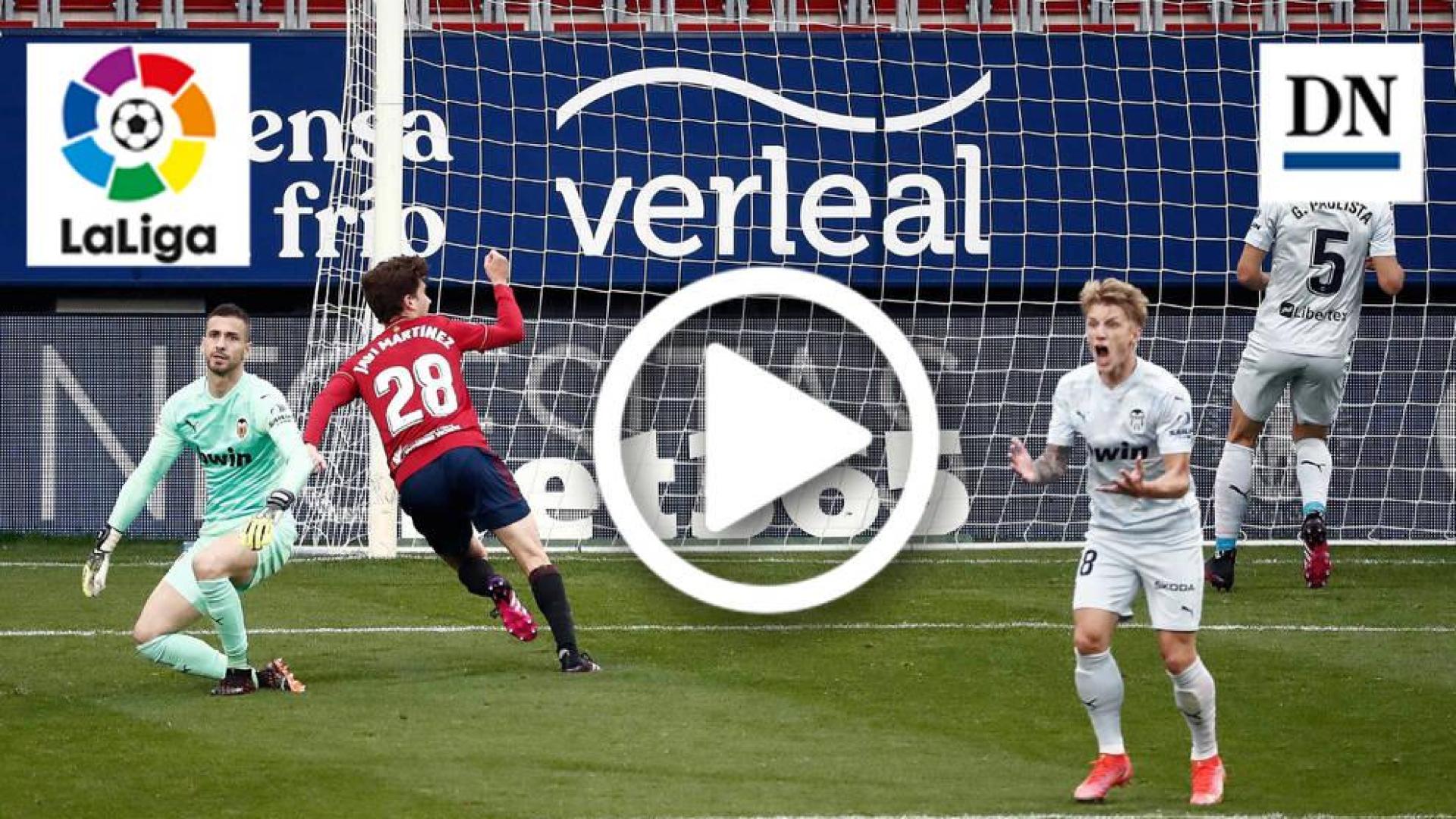 Resumen del Osasuna 3-1 Valencia en vídeo: gol de Javi Martínez (1-0)