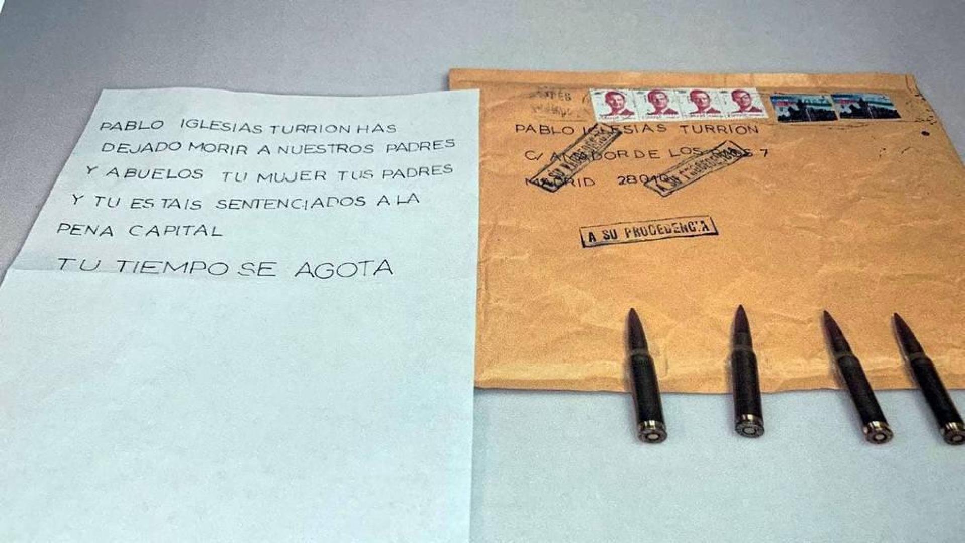 Marlaska, Iglesias y María Gámez reciben cartas con cartuchos de bala