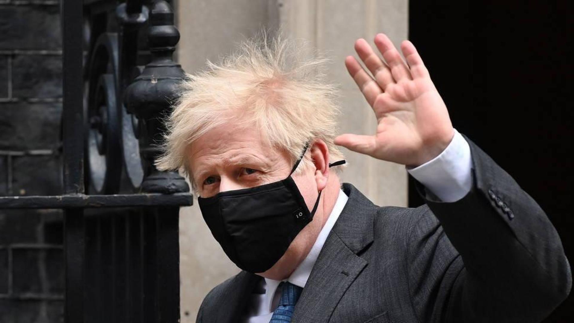 Boris Johnson, en la puerta de Downing Street.