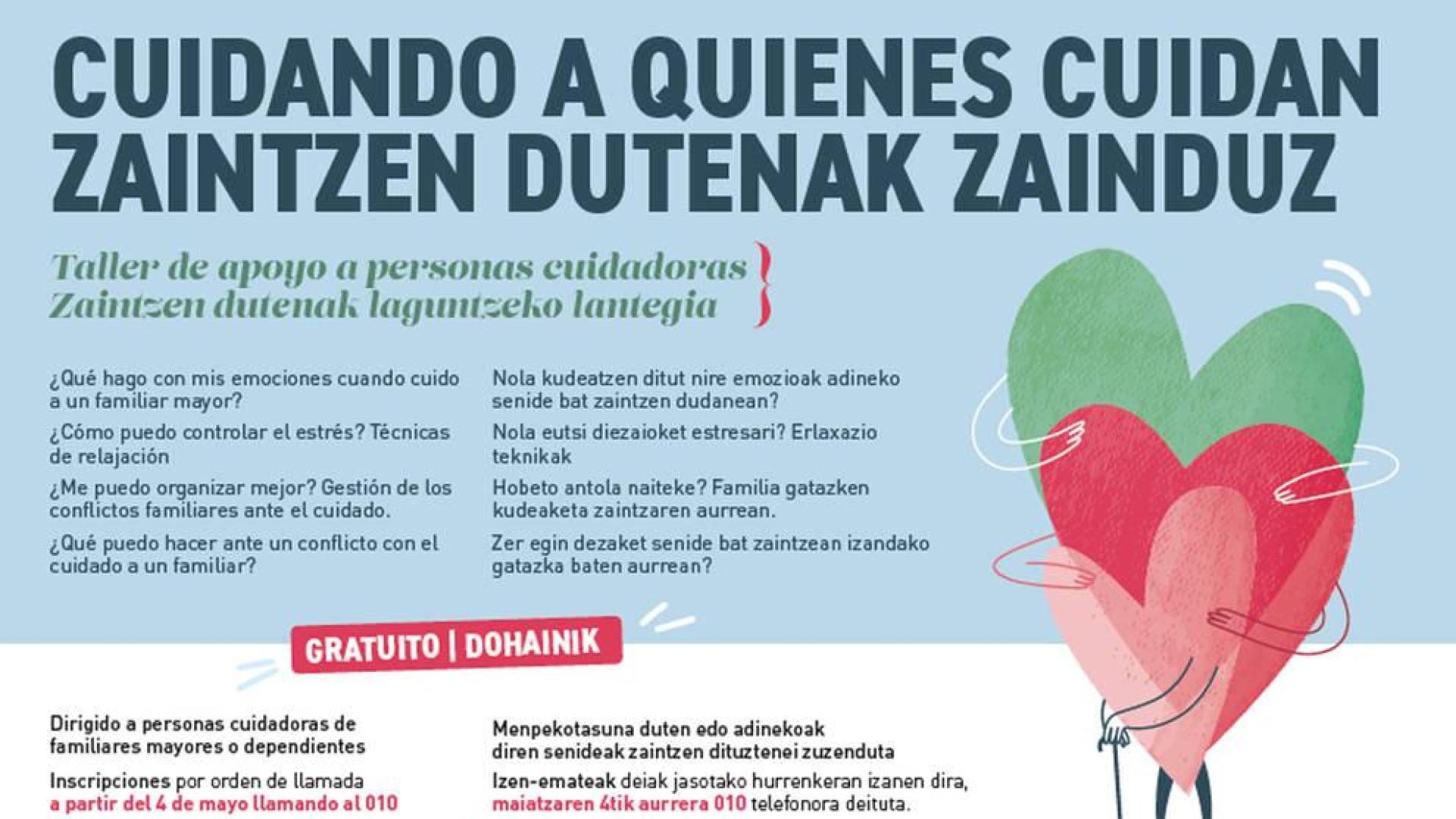 Taller gratuito para cuidadores no profesionales de Pamplona
