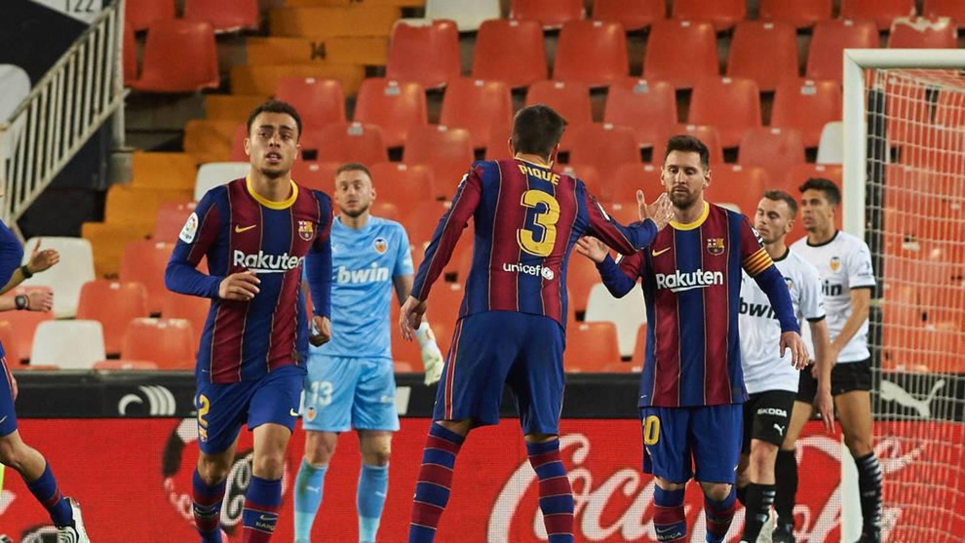 Messi celebra su gol ante el Valencia