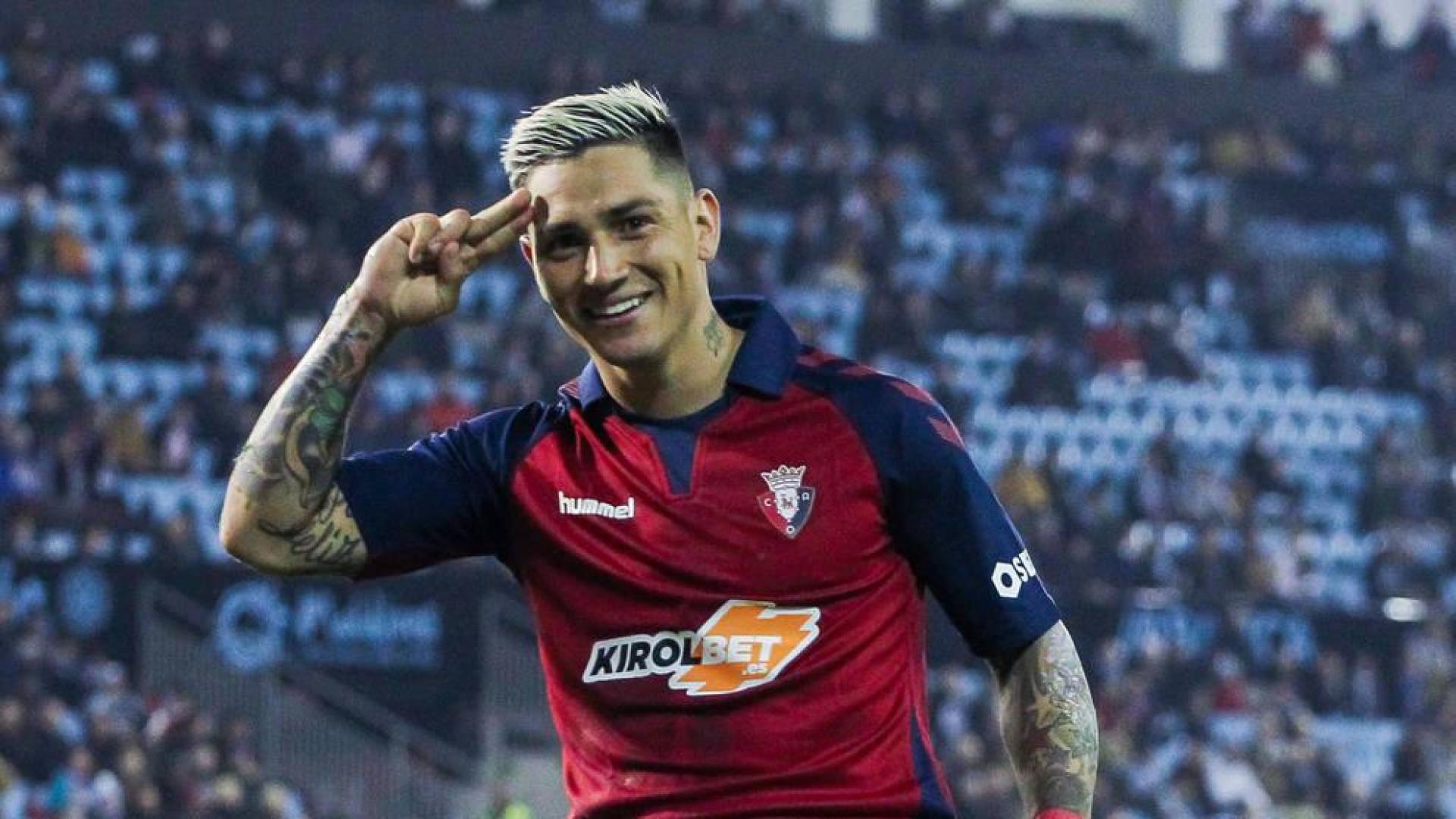 El Chimy Ávila celebra el gol conseguido el domingo ante el Celta de Vigo.