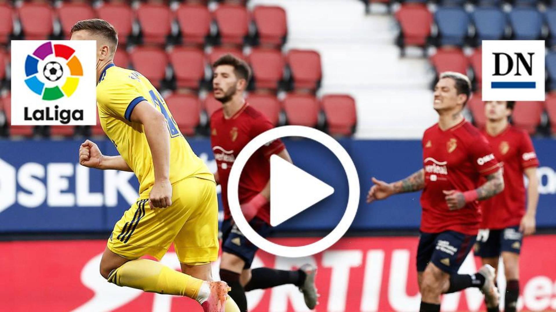 Resumen del Osasuna 3-2 Cádiz: gol de Saponjic (1-1)