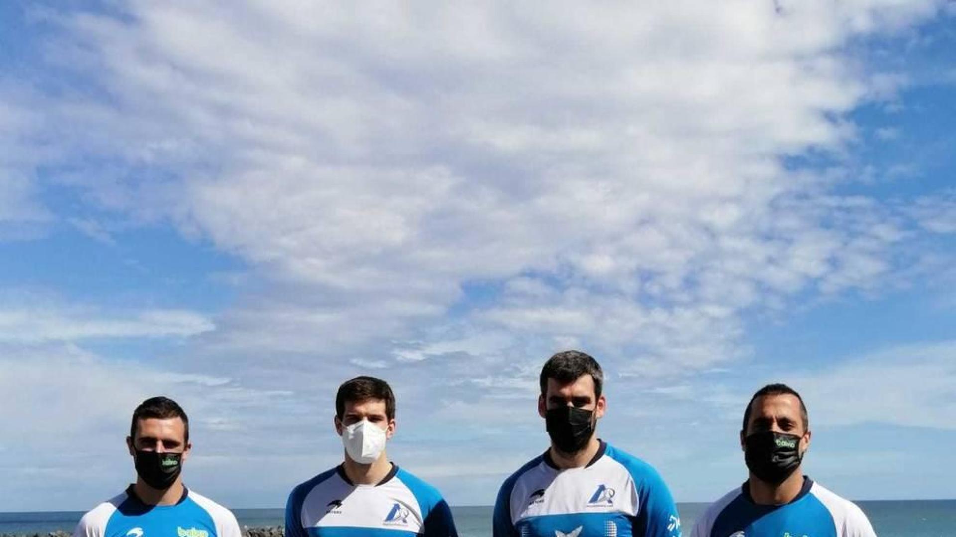 Agirre, Zabaleta, Ezkurdia y Bengoetxea, en la presentación del Campeonato Manomanista 2021