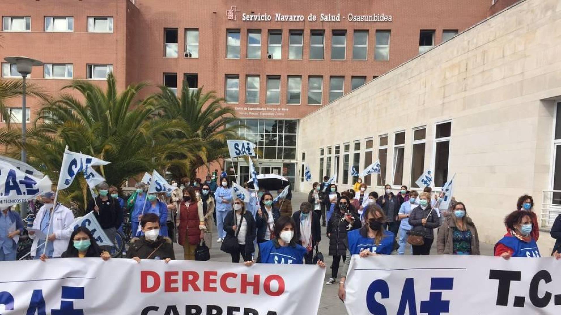 Concentración de la Plataforma Navarra de Salud.