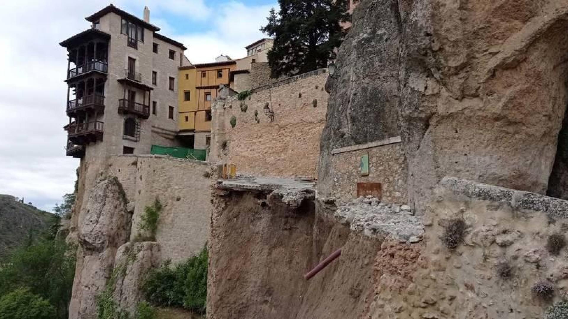 Se derrumba el principal acceso peatonal a las Casas Colgadas de Cuenca