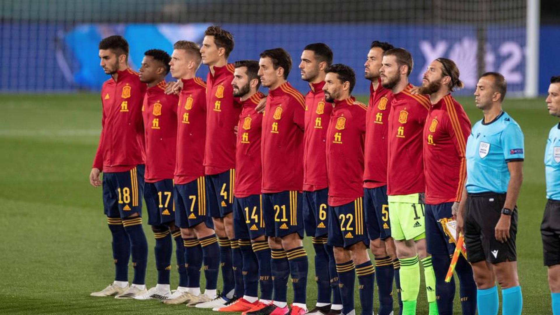 Foto del once inicial de la selección española de fútbol en el partido de la Liga de Naciones ante Suiza.