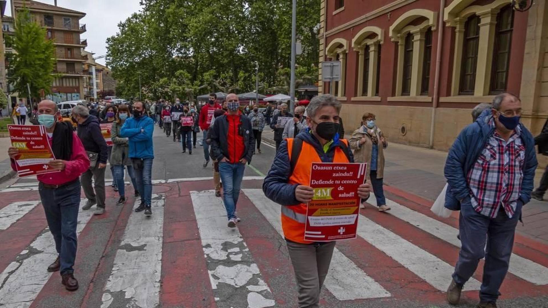 Manifestación para ampliar el centro de salud de Estella