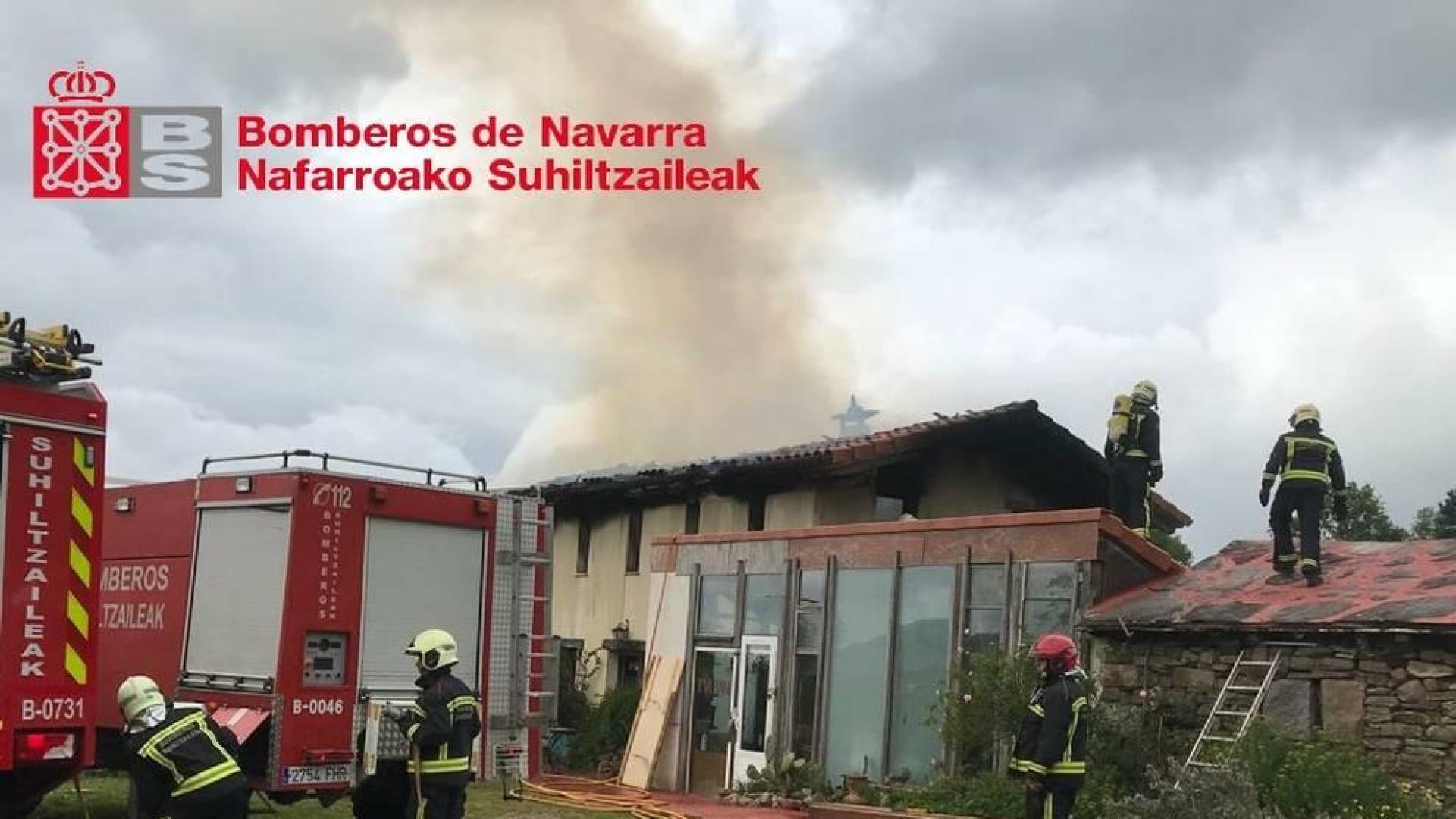 Un incendio destruye una vivienda en Berroeta (Baztan)